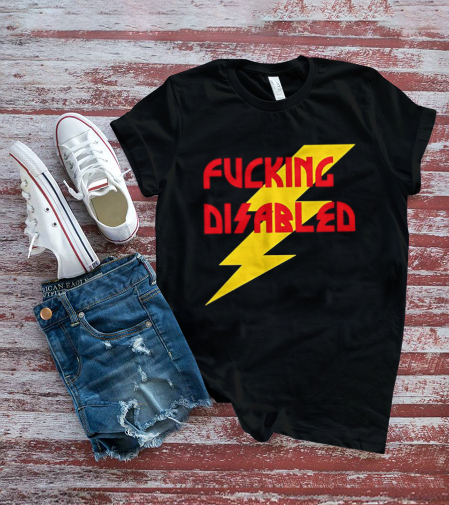 Fcking Disabled Lightning Bolt T-Shirt