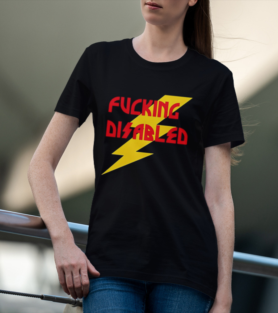 Fcking Disabled Lightning Bolt T-Shirt