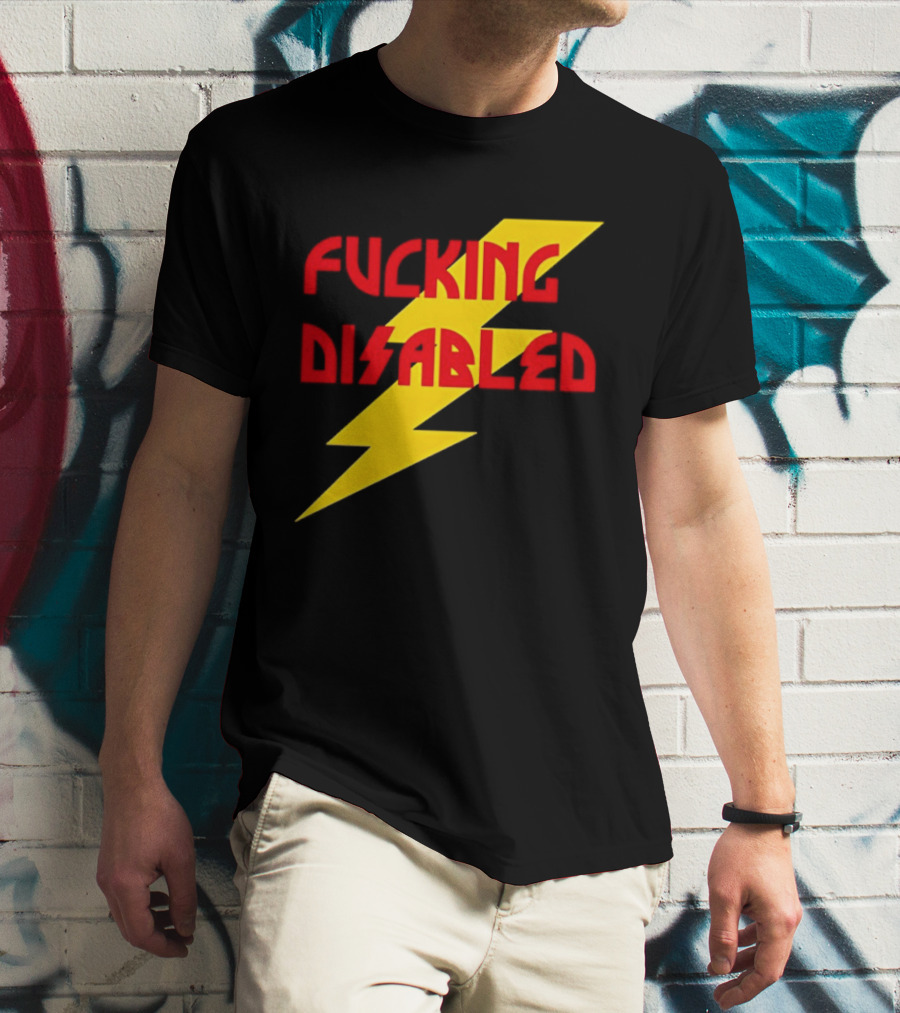 Fcking Disabled Lightning Bolt T-Shirt