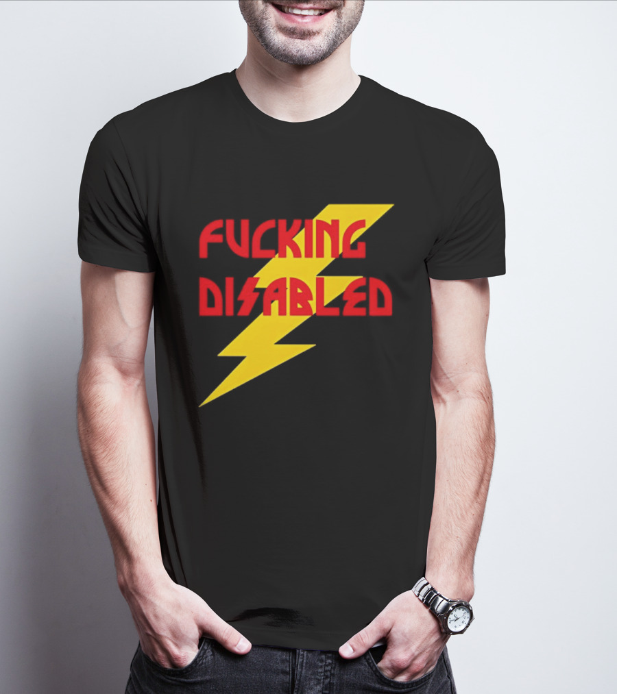 Fcking Disabled Lightning Bolt T-Shirt