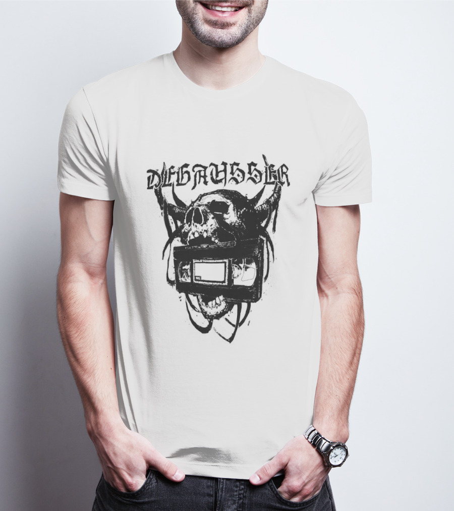 Degausser Skull Grunge Aesthetic With Horns And TV Screen T-Shirt