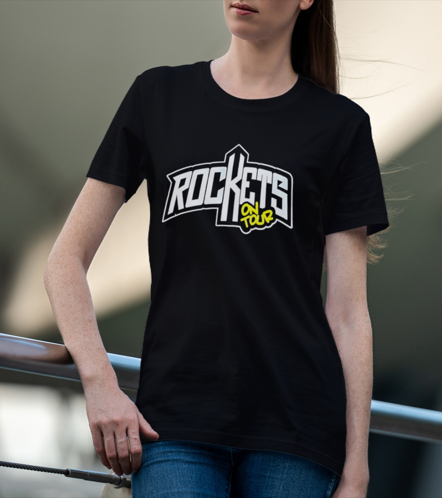Rockets On Tour Bold Retro Style Text Casual Cotton Wear T-Shirt