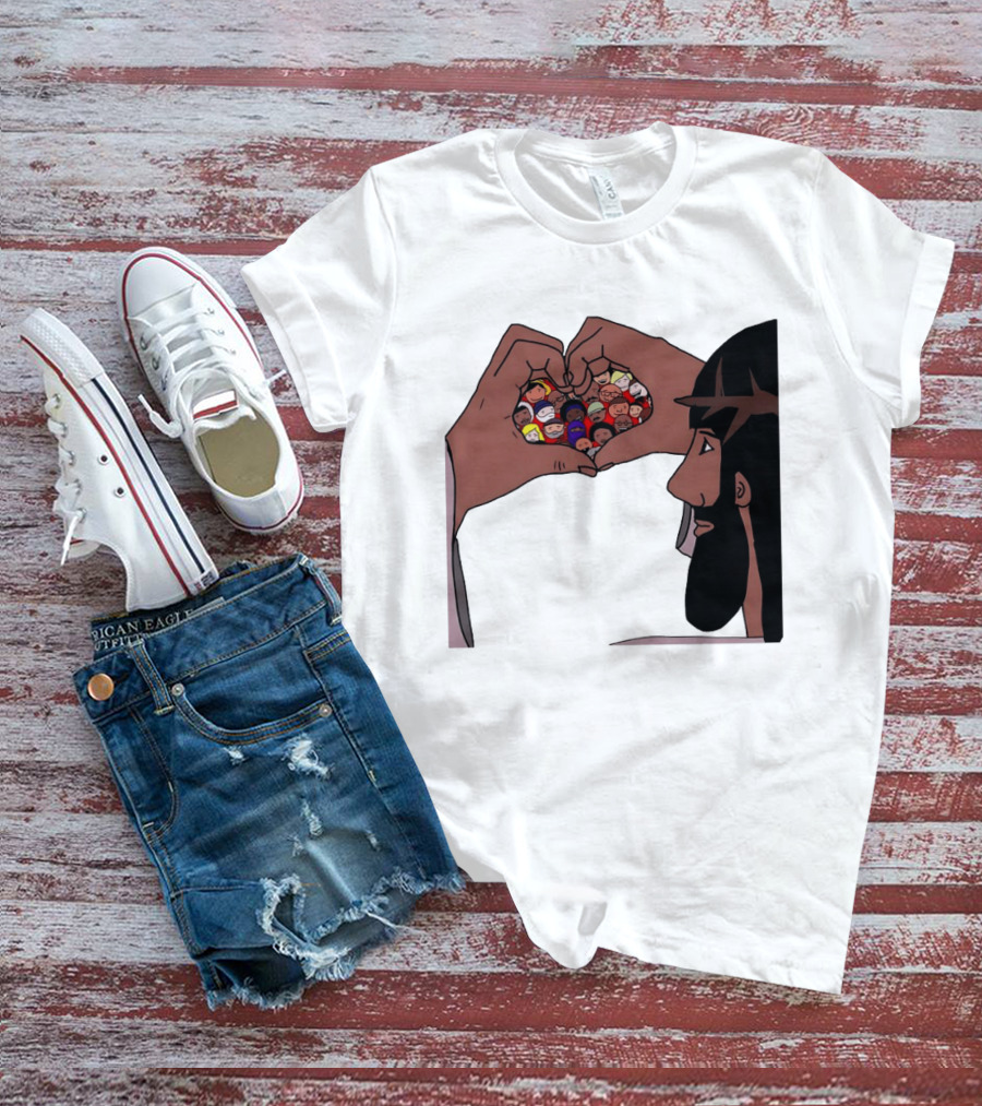 Jesus Love Includes Everyone Heart Hands Diversity Faces T-Shirt