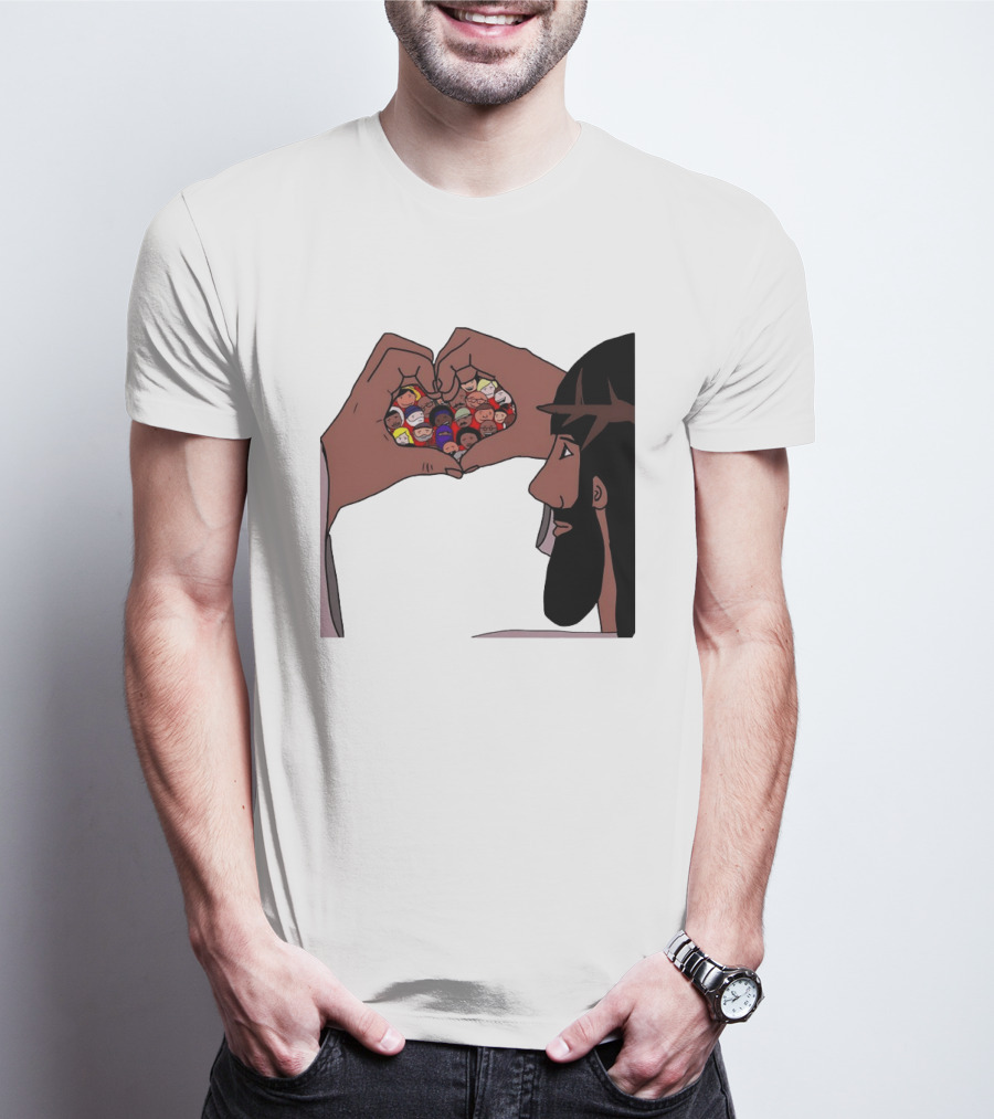 Jesus Love Includes Everyone Heart Hands Diversity Faces T-Shirt