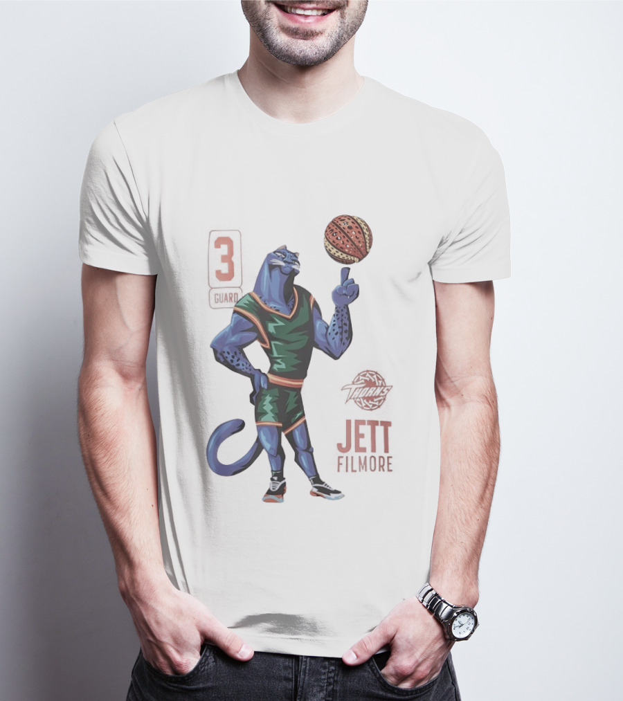 Jett Fillmore Thorns Basketball Blue Panther Character With Number 3 T-Shirt