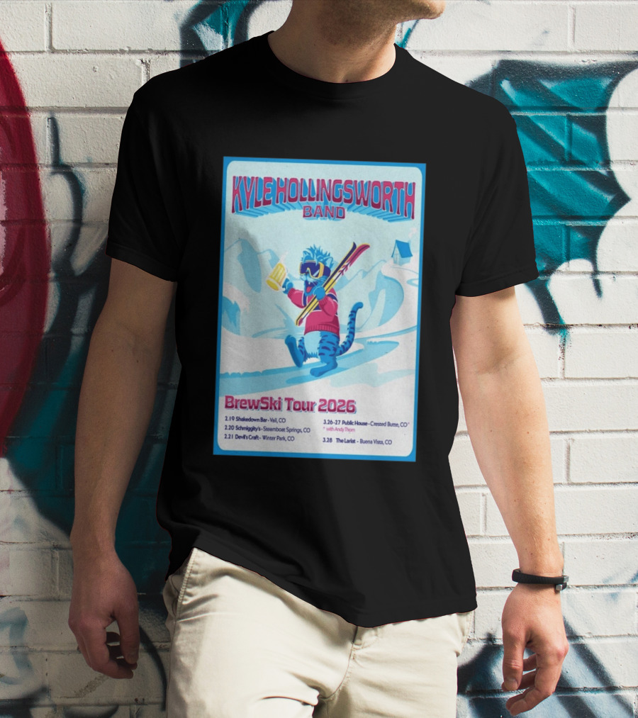 Kyle Hollingsworth Band Brewski Tour 2026 Vail Steamboat Springs Winter Park Crested Butte Buena Vista T-Shirt