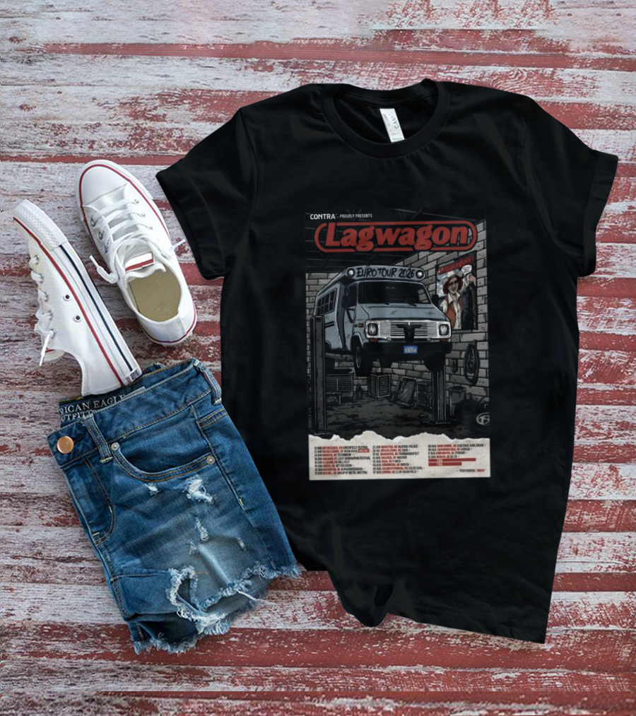 Lagwagon Euro Tour 2026 Contra Presents Europe Dates T-Shirt
