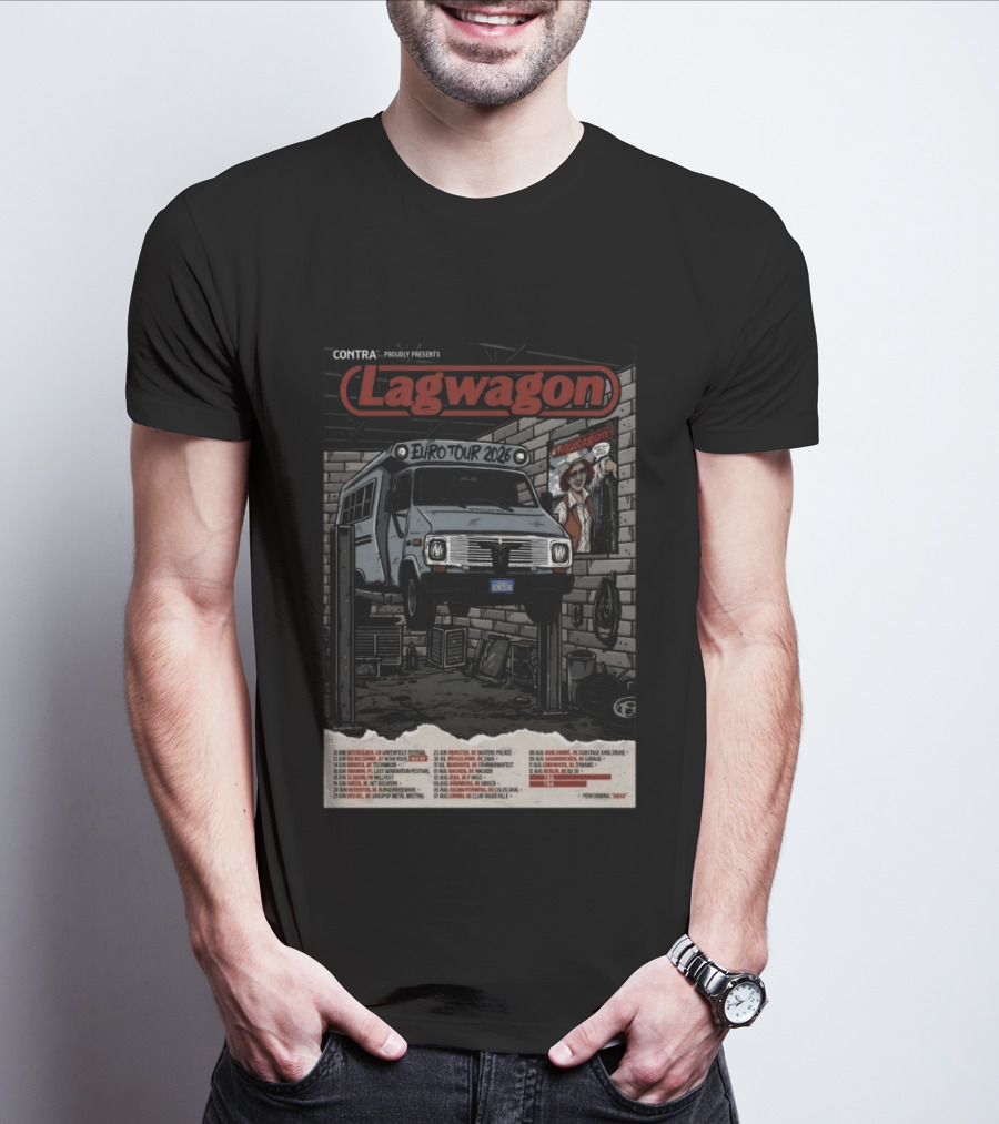 Lagwagon Euro Tour 2026 Contra Presents Europe Dates T-Shirt