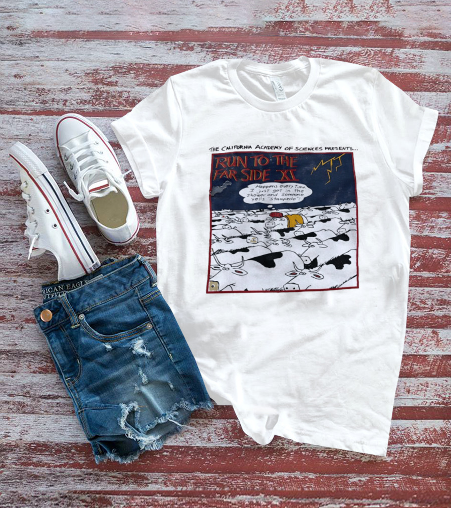 Run To The Far Side XI California Academy Of Sciences Stampede Scene T-Shirt