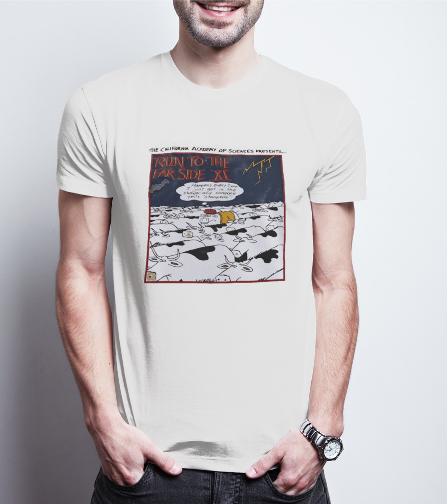 Run To The Far Side XI California Academy Of Sciences Stampede Scene T-Shirt
