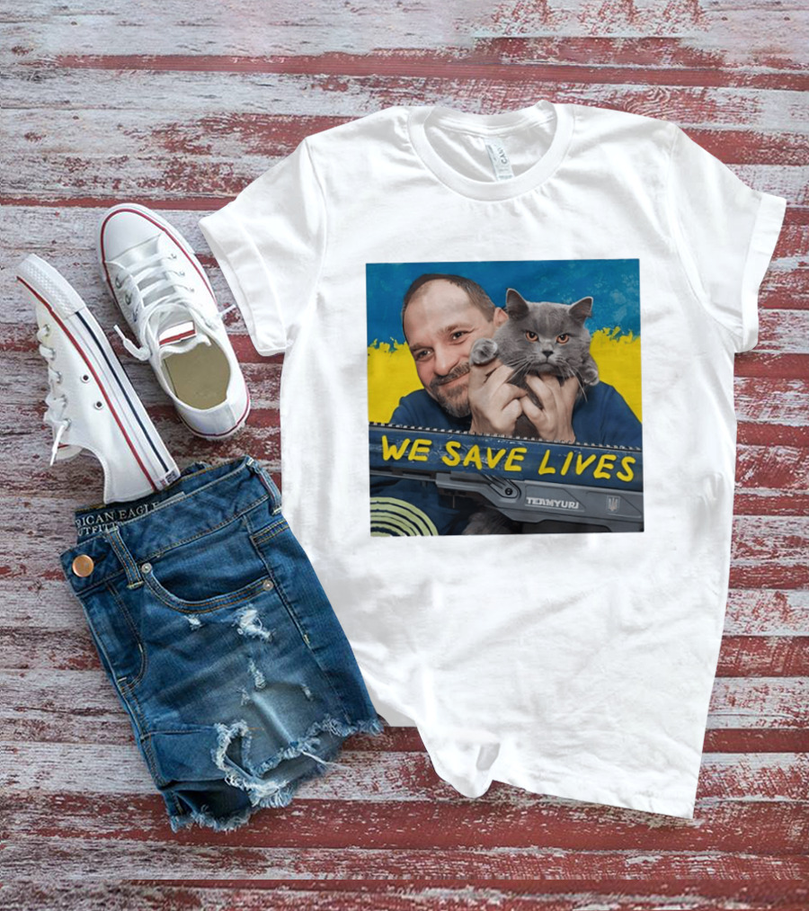 We Save Lives Ukraine Temnyuri Cat T-Shirt