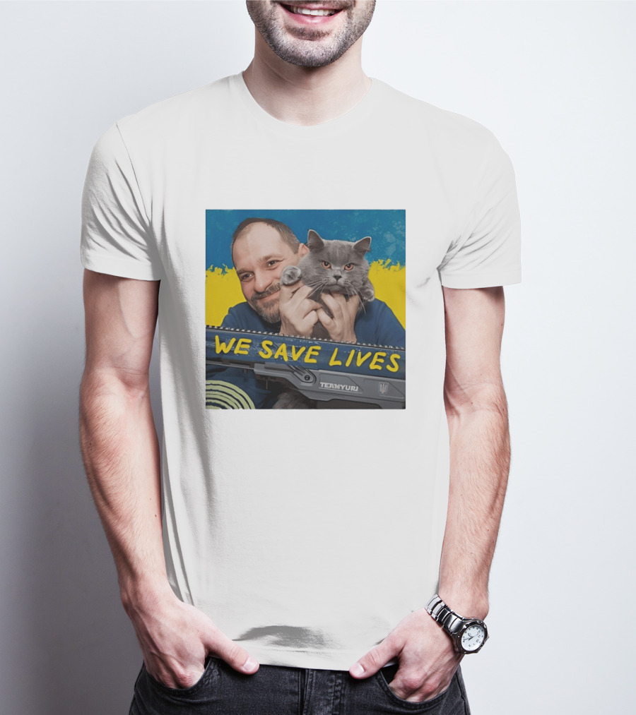 We Save Lives Ukraine Temnyuri Cat T-Shirt