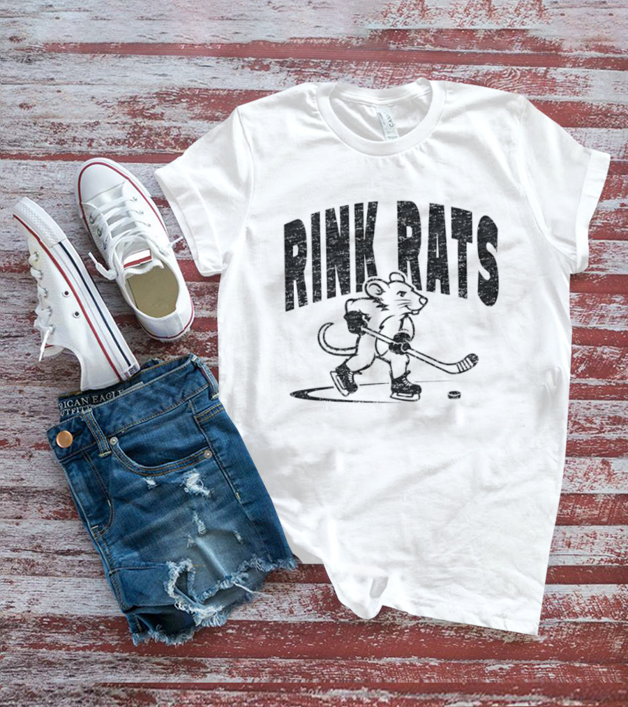 Rink Rats Hockey Stick Skating Mouse T-Shirt