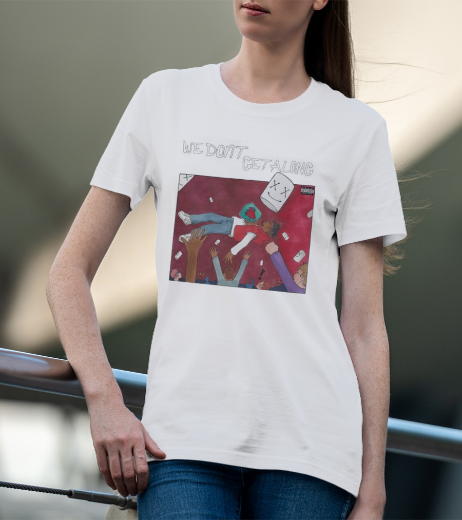 JuiceWrld 9 9 9 X Marshmello We Don't Get Along Cover Art Explicit Content T-Shirt