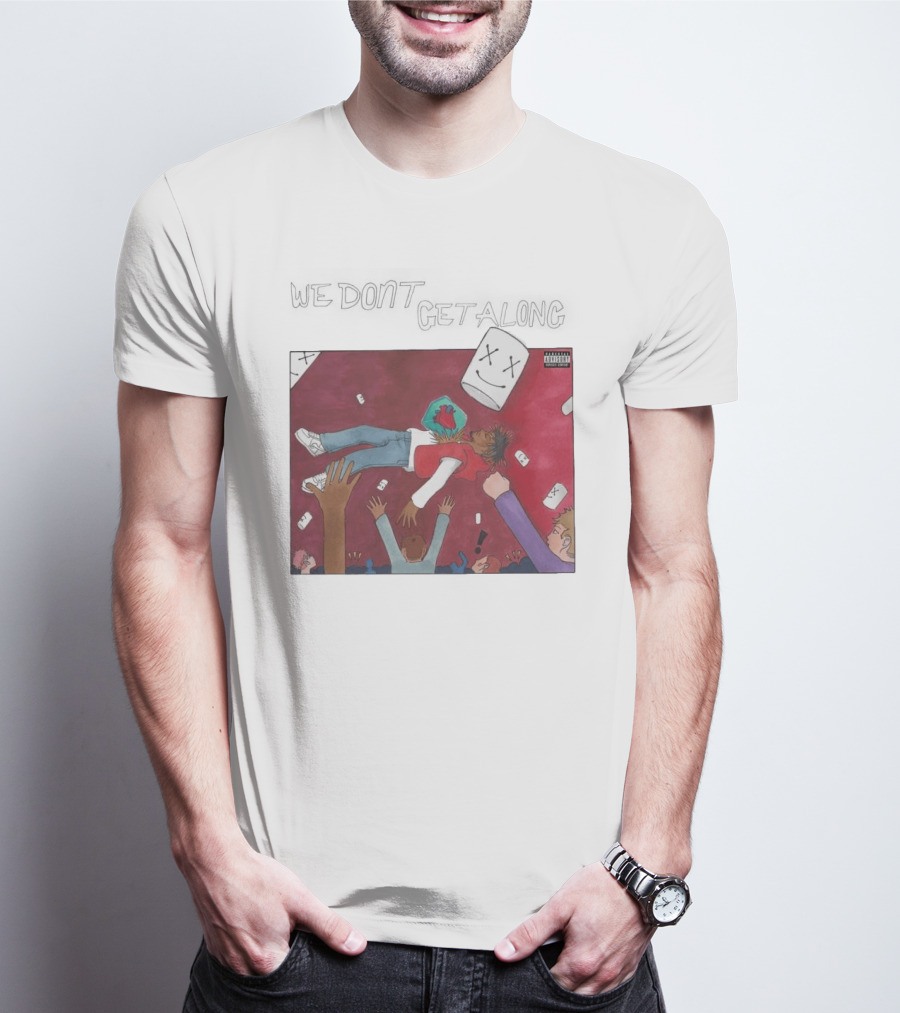 JuiceWrld 9 9 9 X Marshmello We Don't Get Along Cover Art Explicit Content T-Shirt