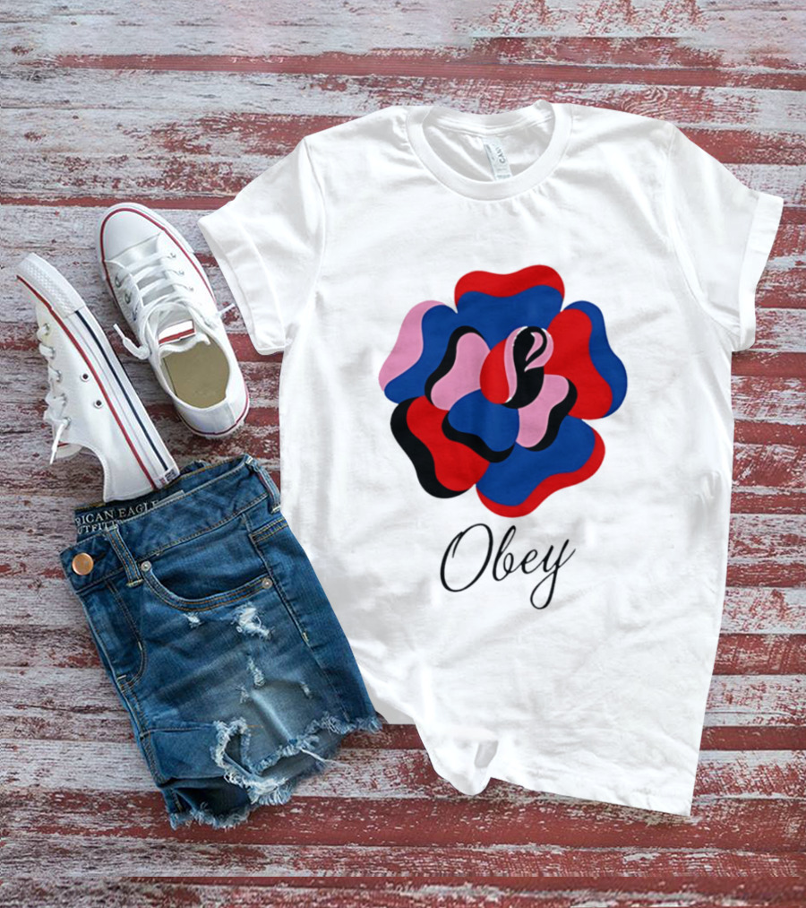 Obey Paper Rose Multi Color Artful Blossom T-Shirt