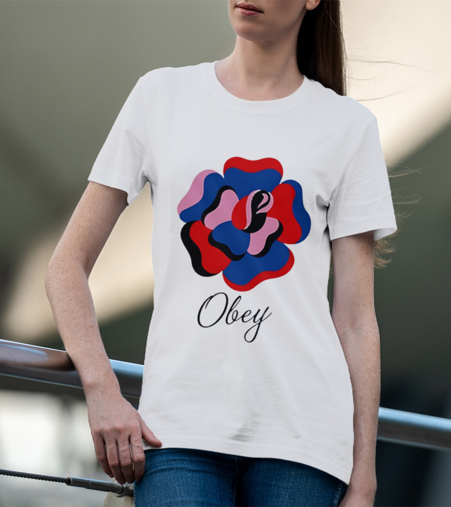 Obey Paper Rose Multi Color Artful Blossom T-Shirt