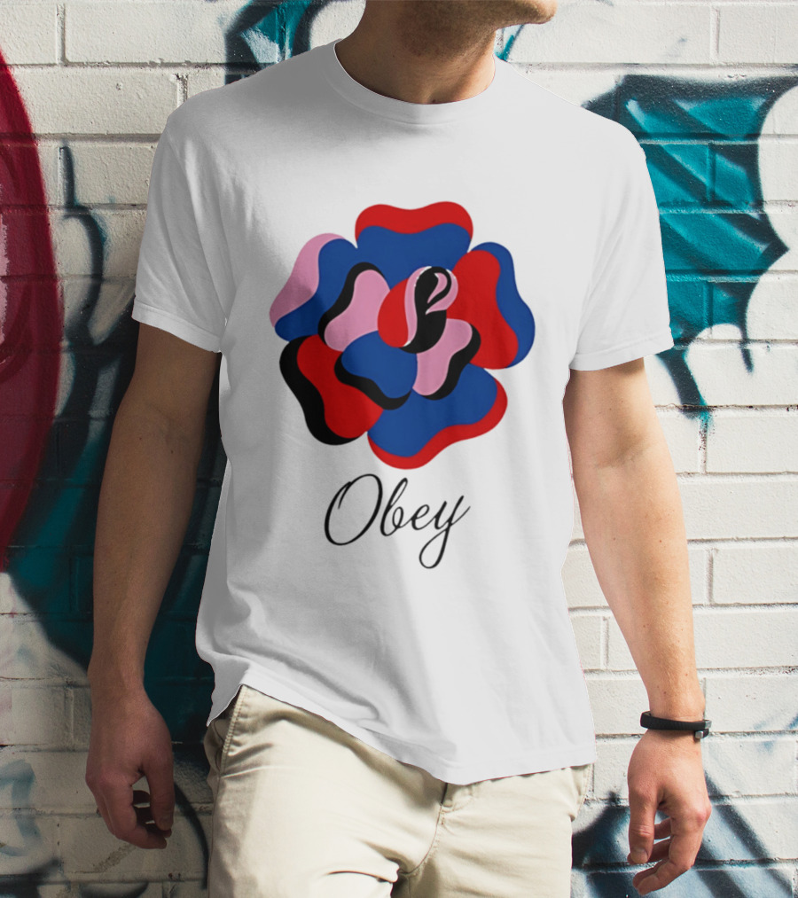 Obey Paper Rose Multi Color Artful Blossom T-Shirt
