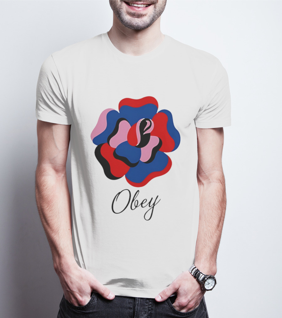 Obey Paper Rose Multi Color Artful Blossom T-Shirt
