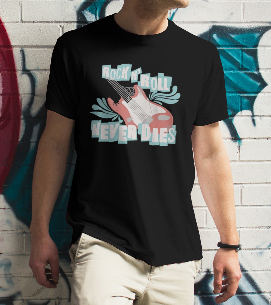 Rock N' Roll Never Dies Electric Guitar T-Shirt