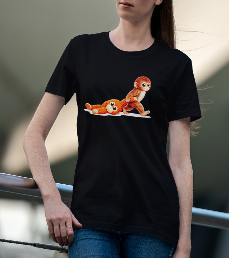 Monkey Punch Ultimately I Have To Be Brave Playful Cartoon T-Shirt
