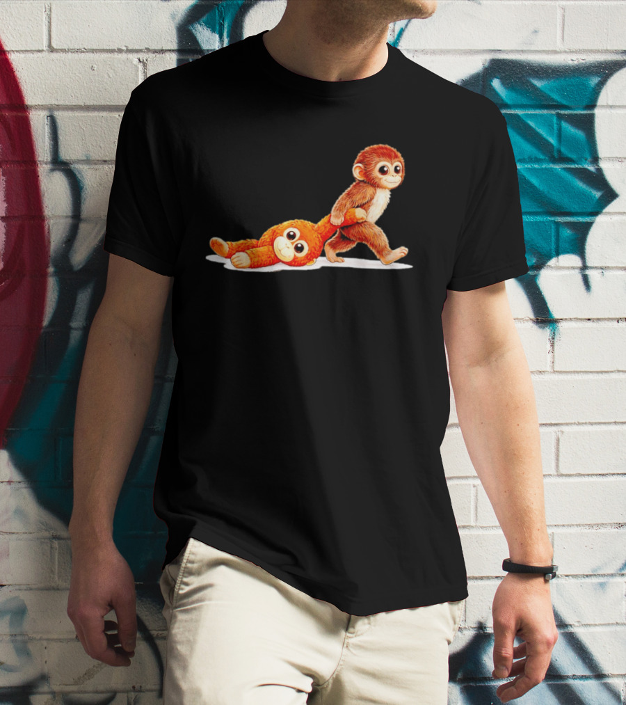 Monkey Punch Ultimately I Have To Be Brave Playful Cartoon T-Shirt
