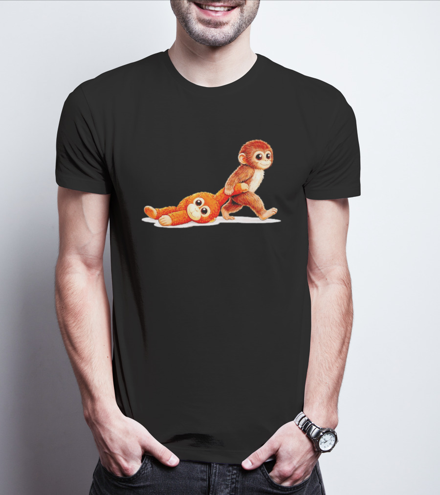 Monkey Punch Ultimately I Have To Be Brave Playful Cartoon T-Shirt