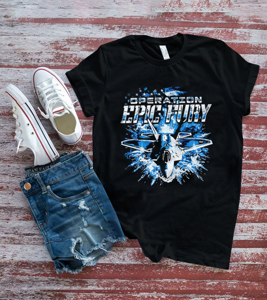 Operation Epic Fury F 22 Jet Explosion T-Shirt