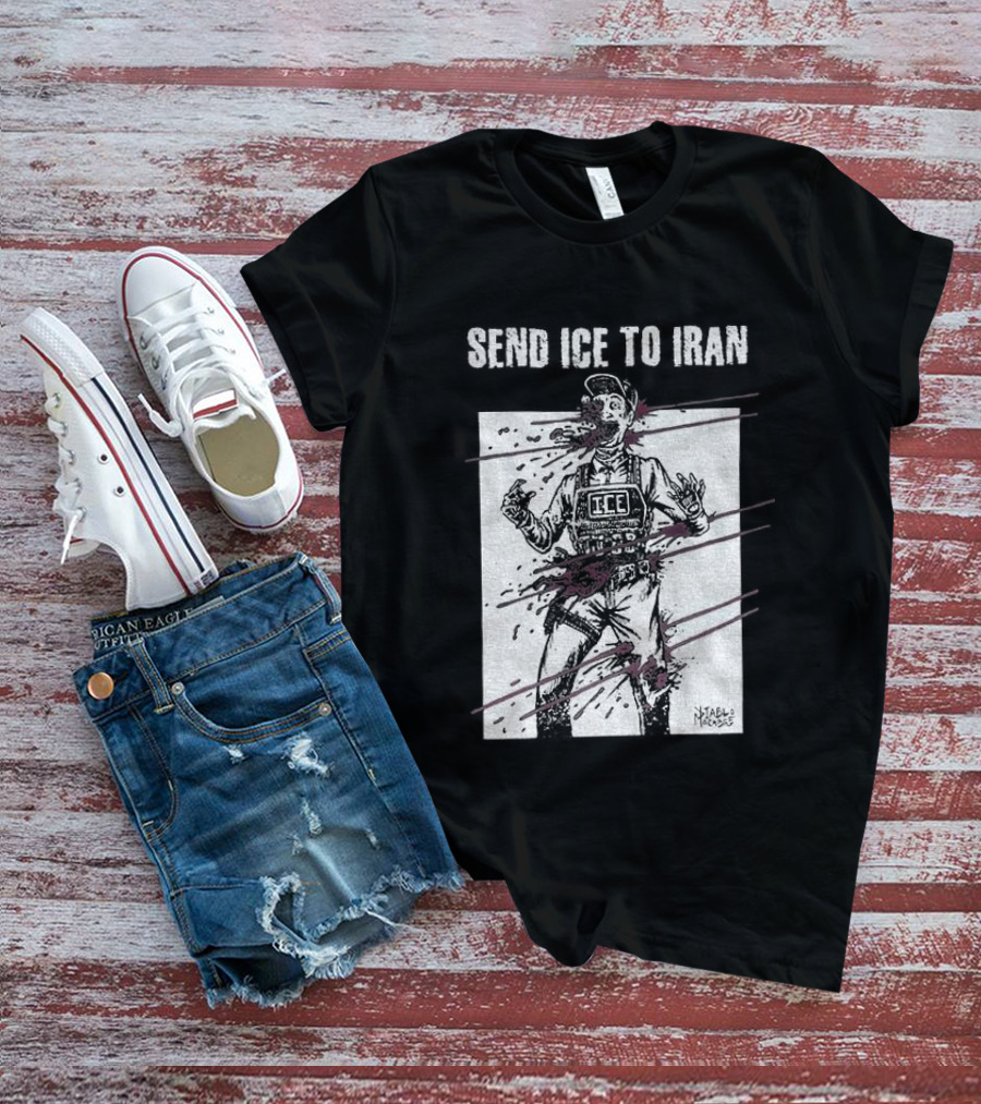 Send Ice To Iran Pink Paint Streaks T-Shirt