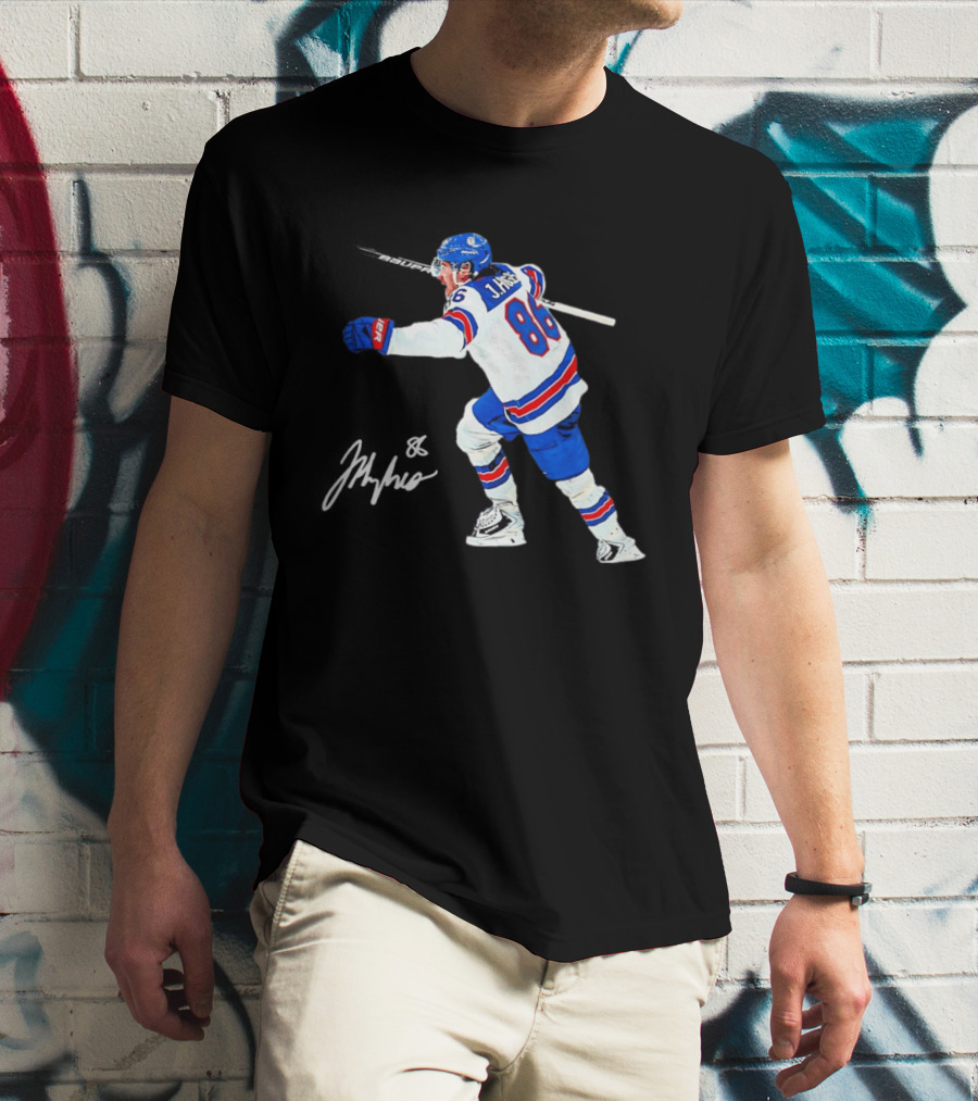 Jack Hughes 86 USA Team Hockey Celebration T-Shirt