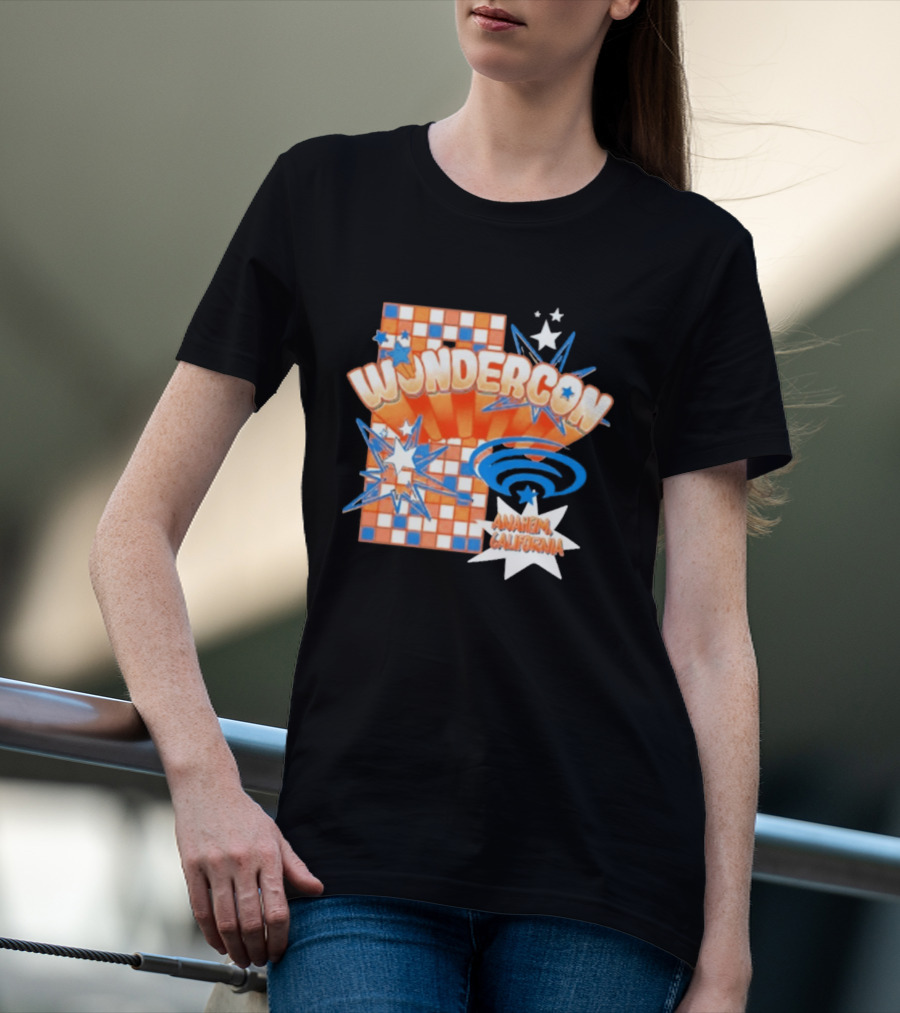 WonderCon Anaheim California 2026 Starburst Checkered T-Shirt