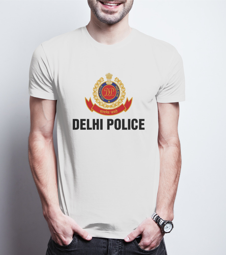 DELHI POLICE Satyamev Jayate Seal T-Shirt