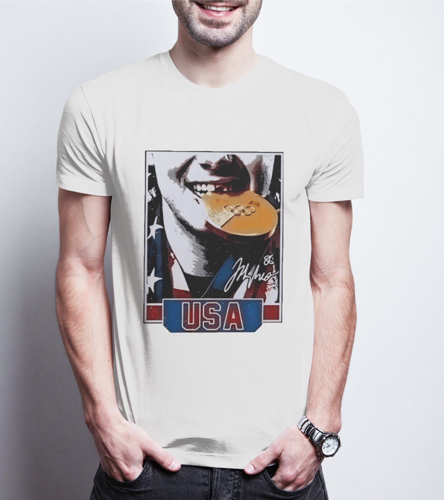 USA Gold Medal Hockey Jack Hughes Autograph 88 T-Shirt