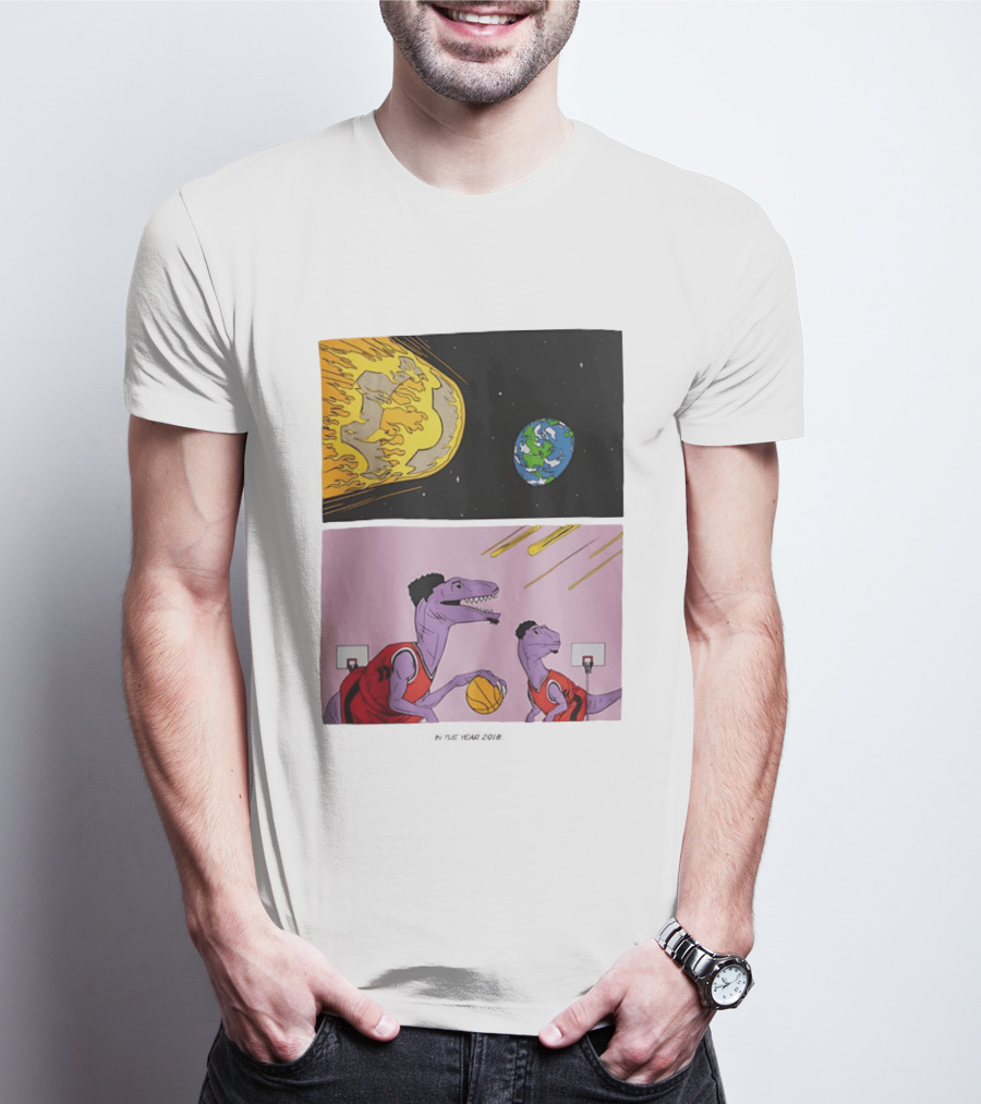 LeBron James Raptors Dinosaurs Meteor Basketball 2018 T-Shirt