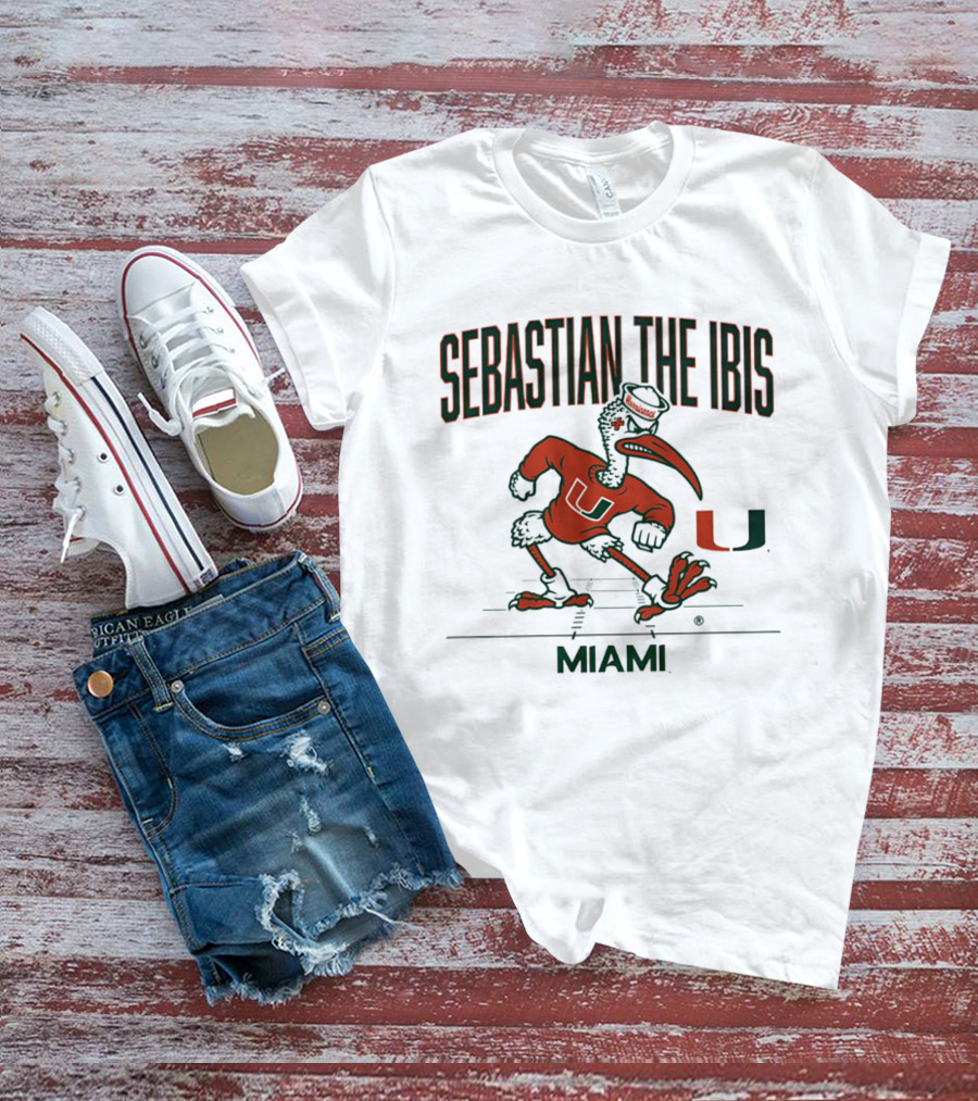 Miami Hurricanes Sebastian The Ibis U Gridiron Game Day Spirit T-Shirt