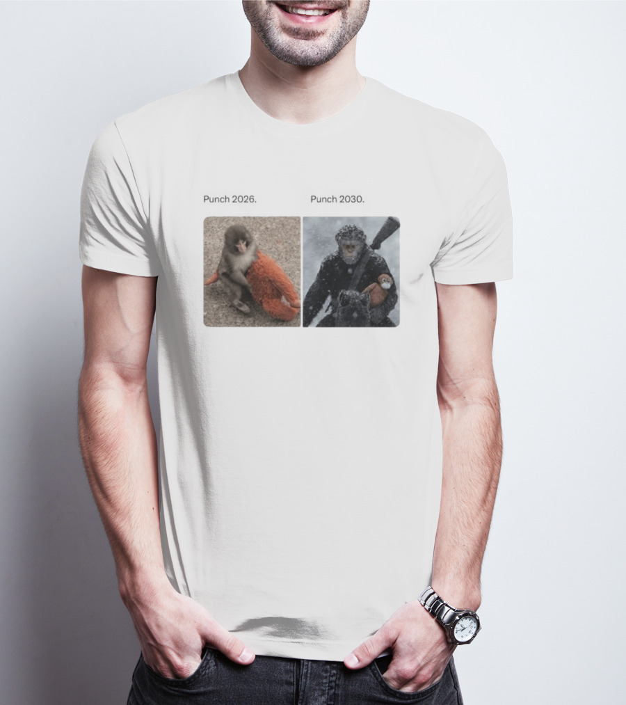 Monkey Punch 2026 X Punch 2030 Snowy Monkey Warrior With Red Toy Baton T-Shirt