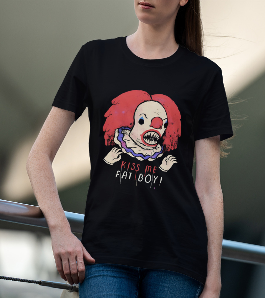 Clown Kiss Me Fat Boy Red Hair Creepy T-Shirt