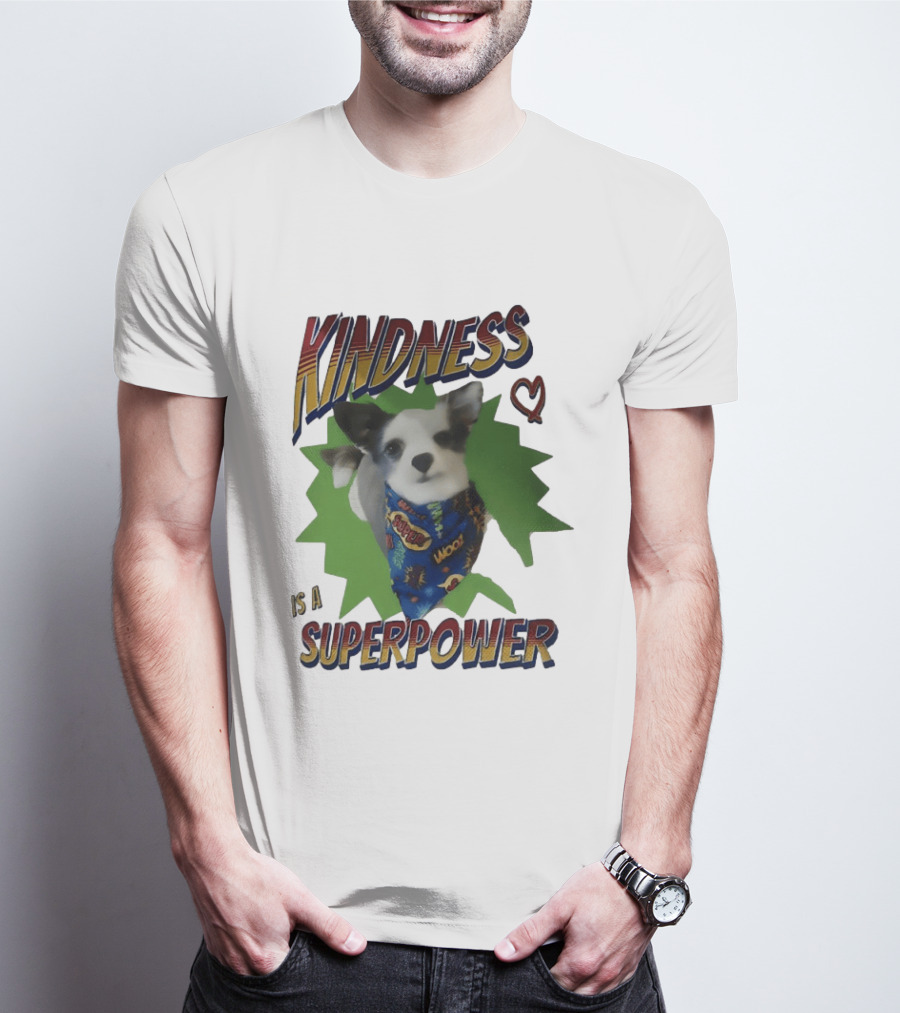 Kindness Is A Superpower Dog With Cape And Heart T-Shirt