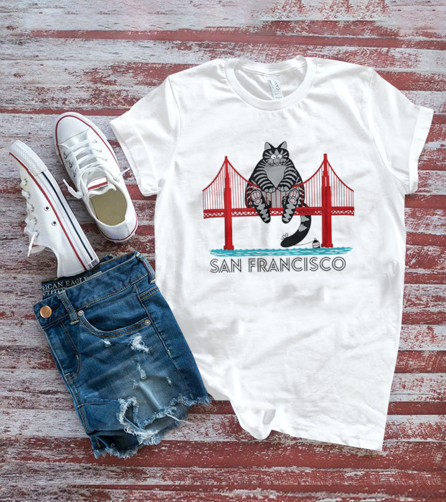 Kliban's Cat San Francisco Golden Gate Bridge T-Shirt