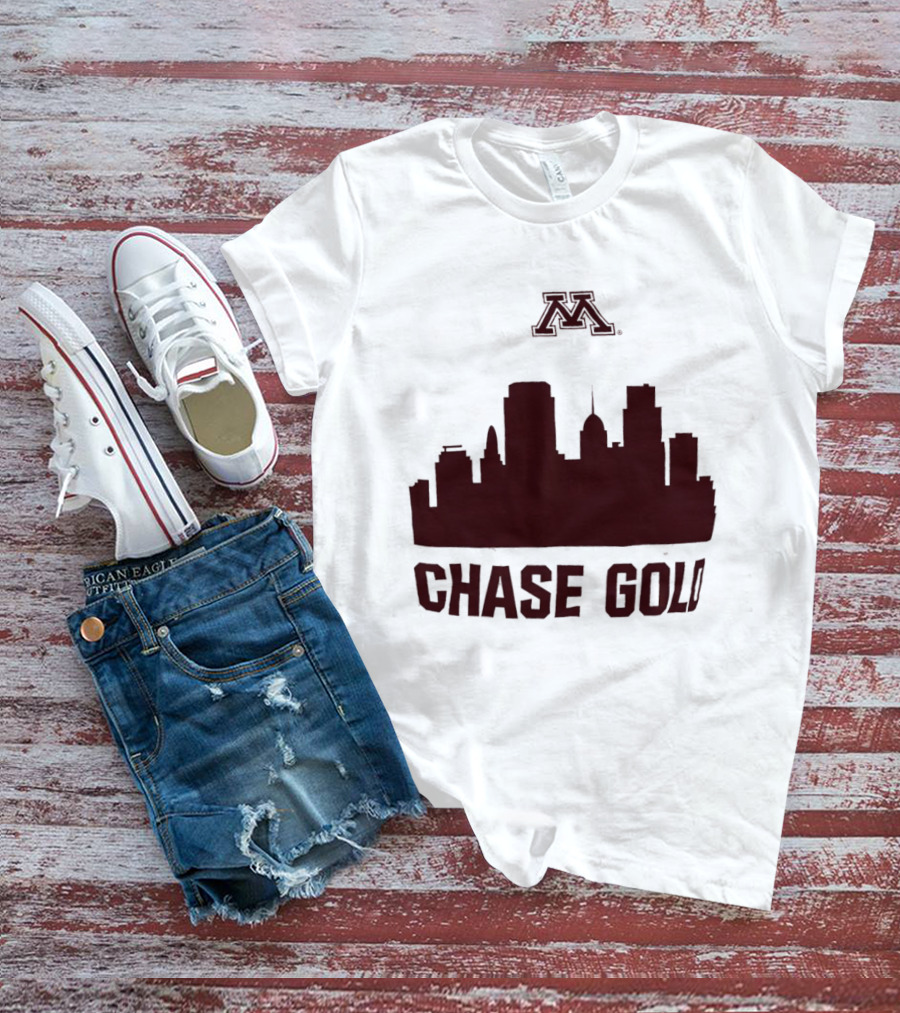 Minnesota Golden Gophers Chase Gold City Skyline T-Shirt