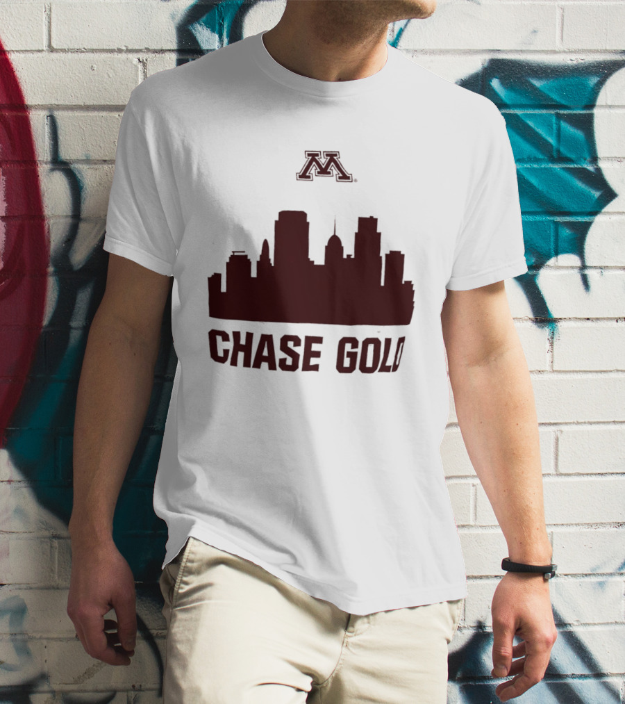 Minnesota Golden Gophers Chase Gold City Skyline T-Shirt