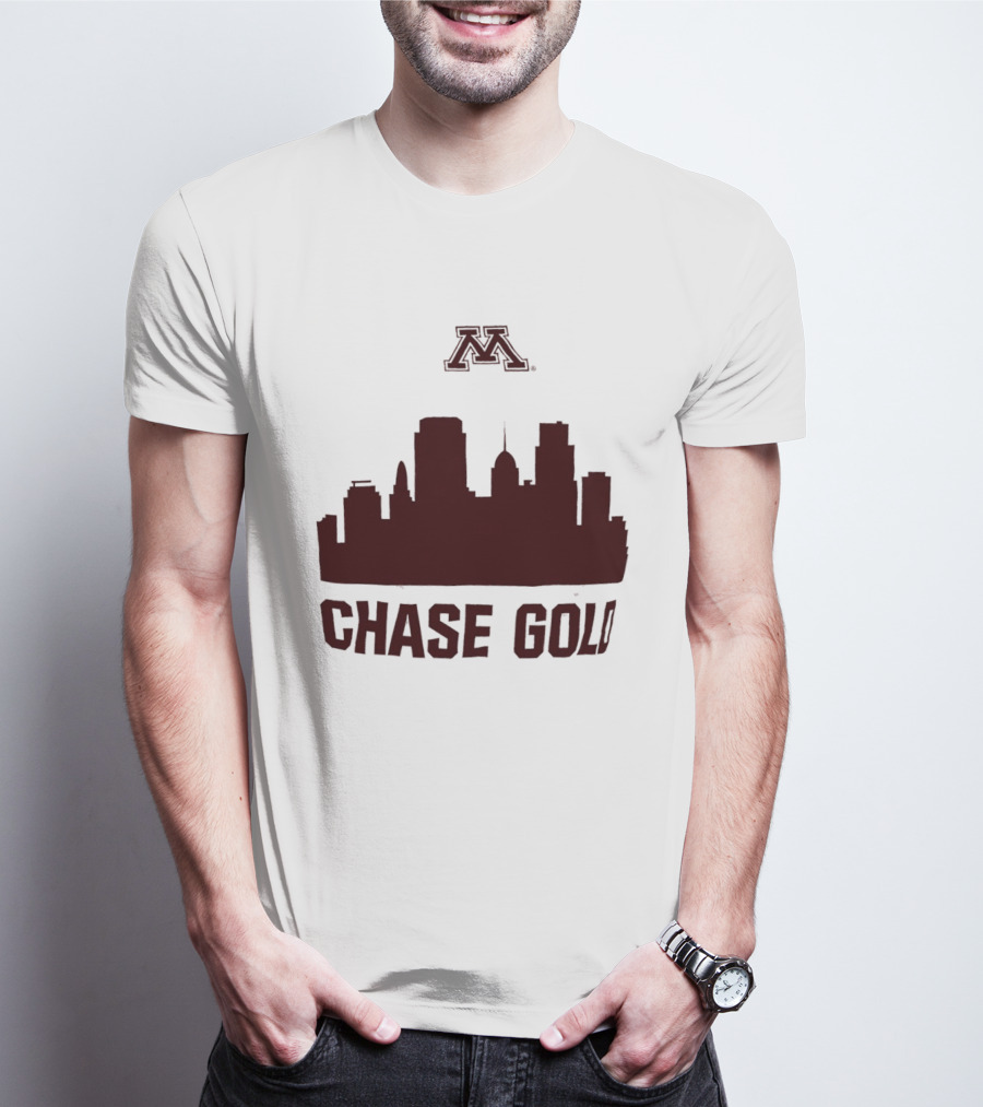 Minnesota Golden Gophers Chase Gold City Skyline T-Shirt