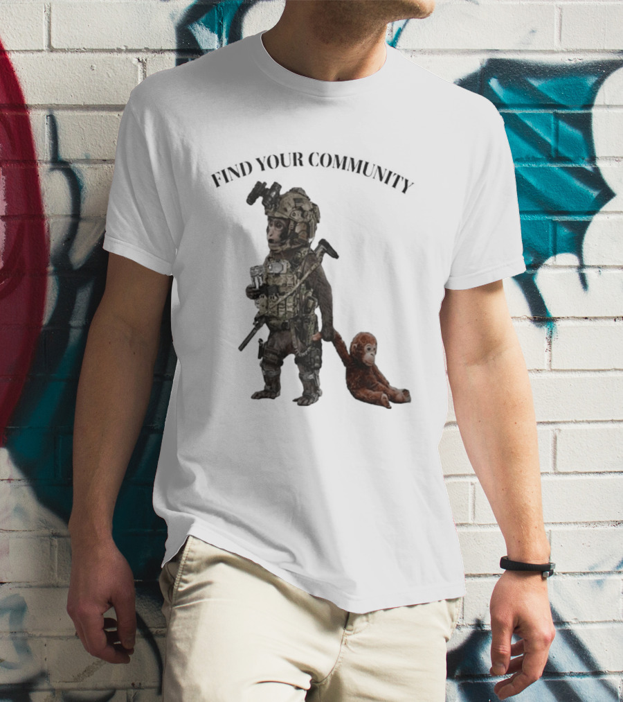 Tactical Punch The Monkey Find Your Community Military Humor T-Shirt
