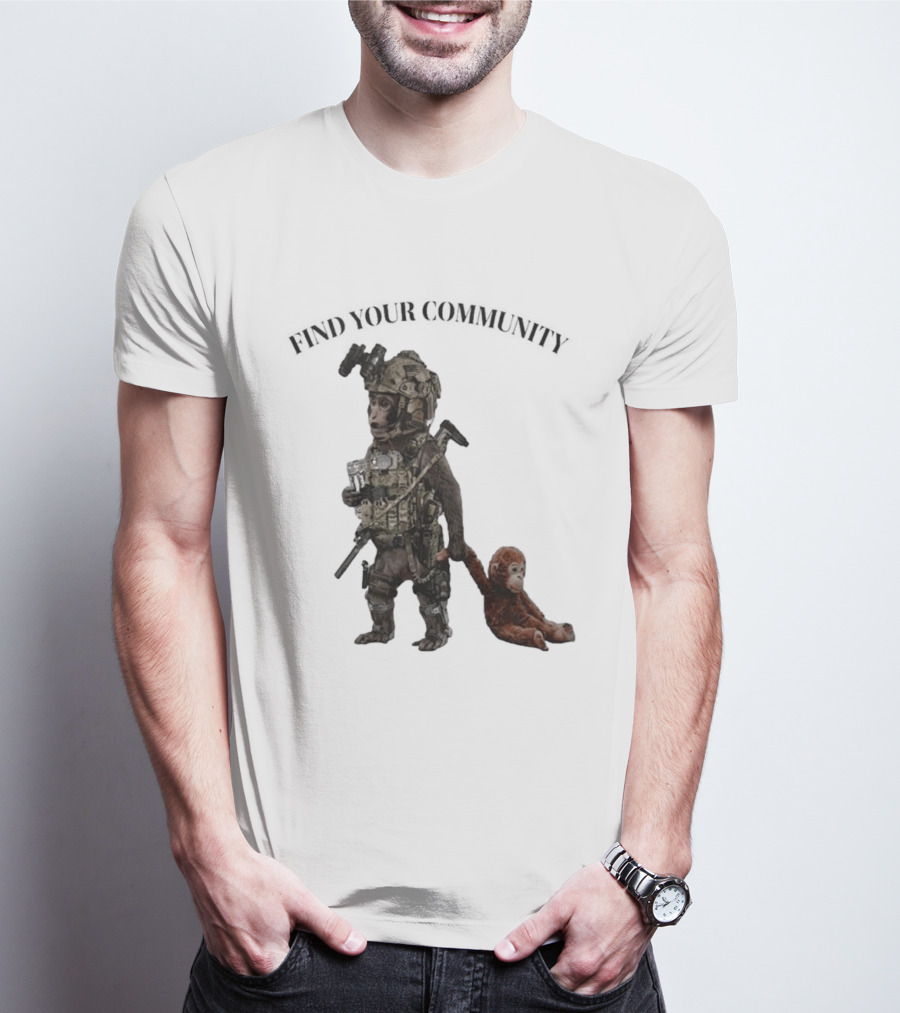 Tactical Punch The Monkey Find Your Community Military Humor T-Shirt