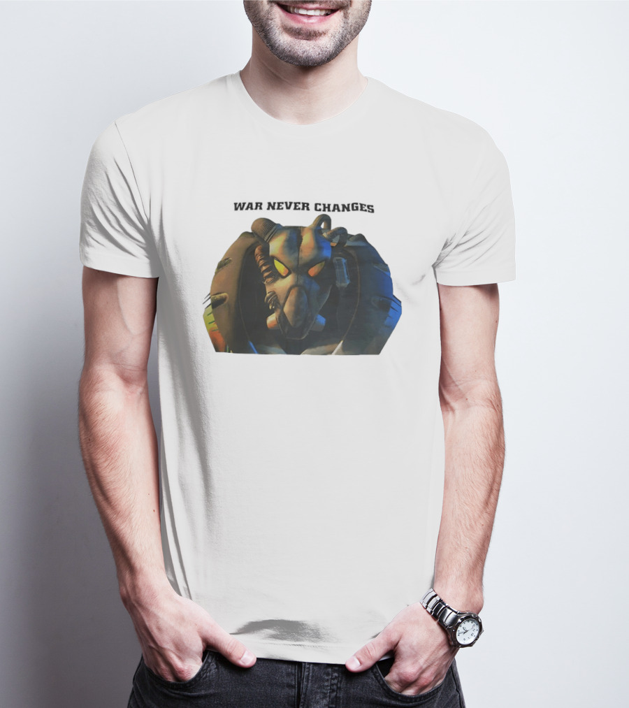 War Never Changes Enclave Power Armor Iconic Fallout Gaming T-Shirt