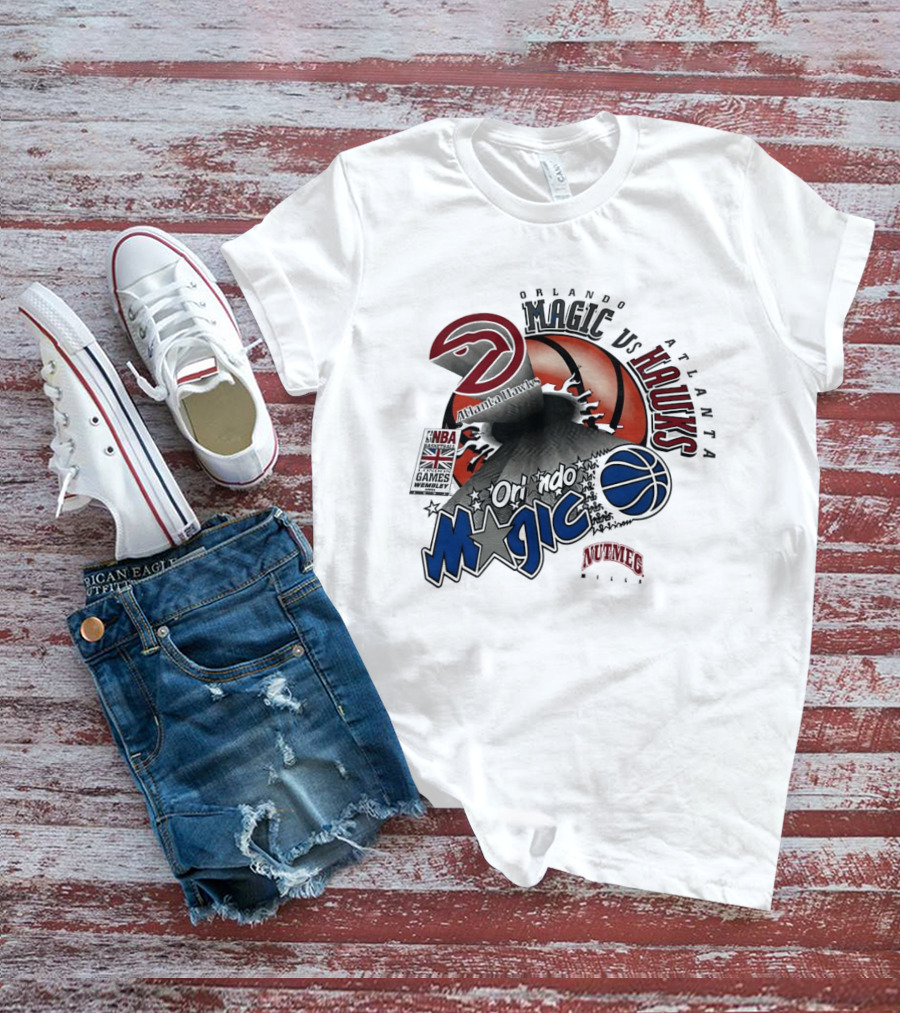 Orlando Magic Vs Atlanta Hawks NBA London 1993 Basketball Event T-Shirt