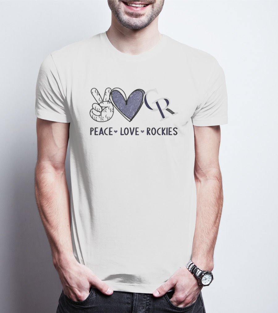 PEACE LOVE ROCKIES Hand Sign Heart CR T-Shirt