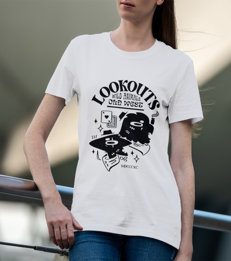 Lookouts Wild Animals Old West Card Game MDCCCXC T-Shirt