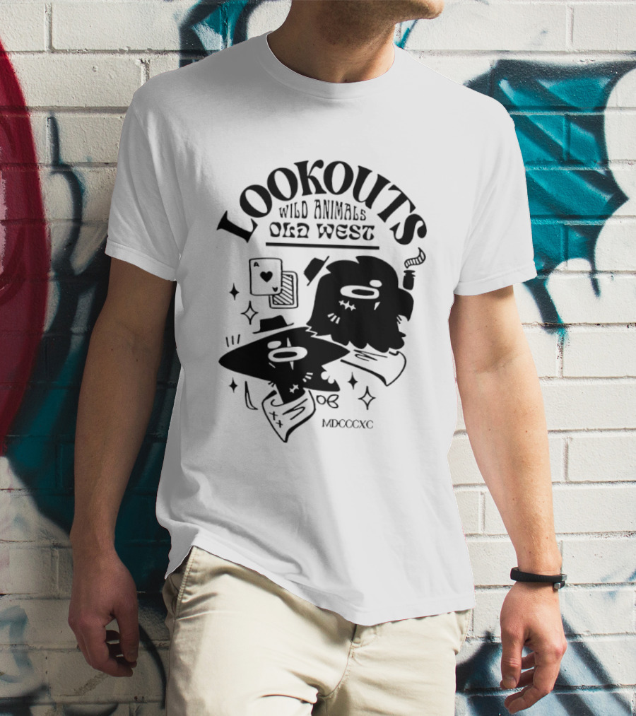 Lookouts Wild Animals Old West Card Game MDCCCXC T-Shirt