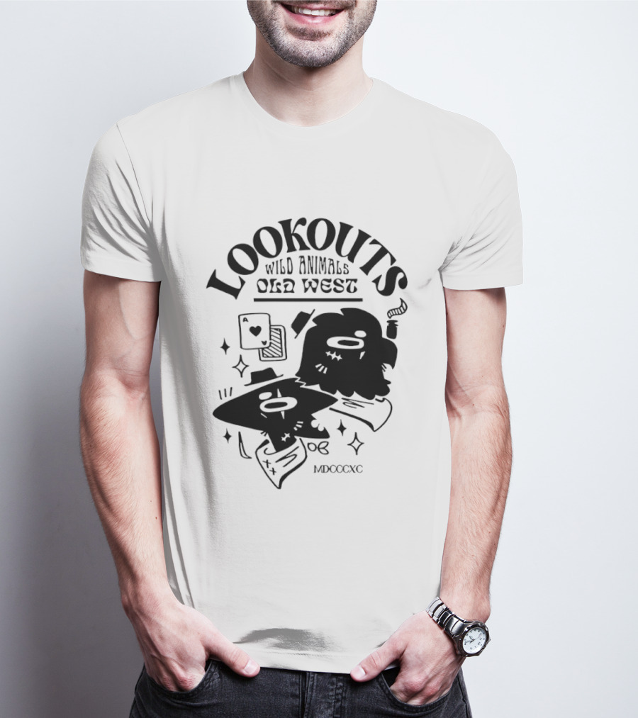 Lookouts Wild Animals Old West Card Game MDCCCXC T-Shirt